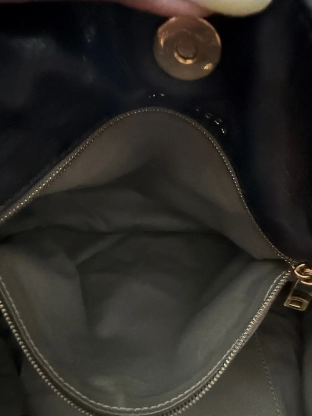 Black Leather Tote Bag with Gold Hardware